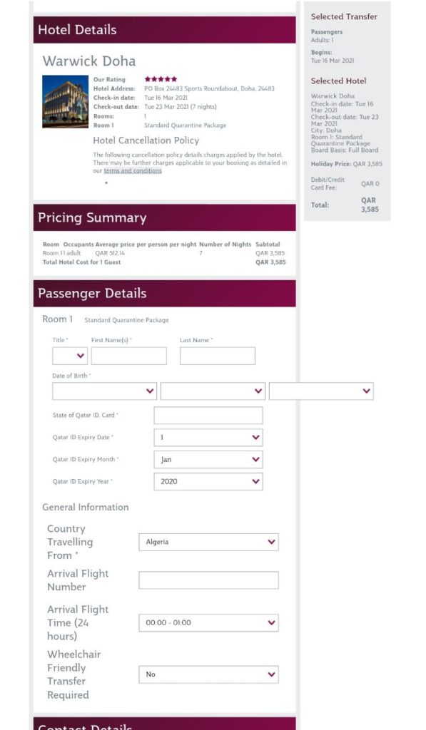 discover qatar hotel booking status check